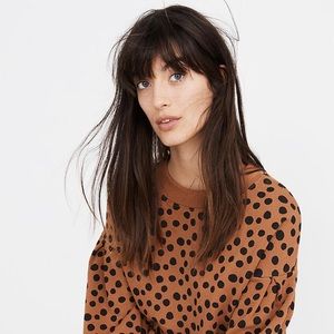 Madewell Leopard Dot Pleat-sleeve Sweatshirt